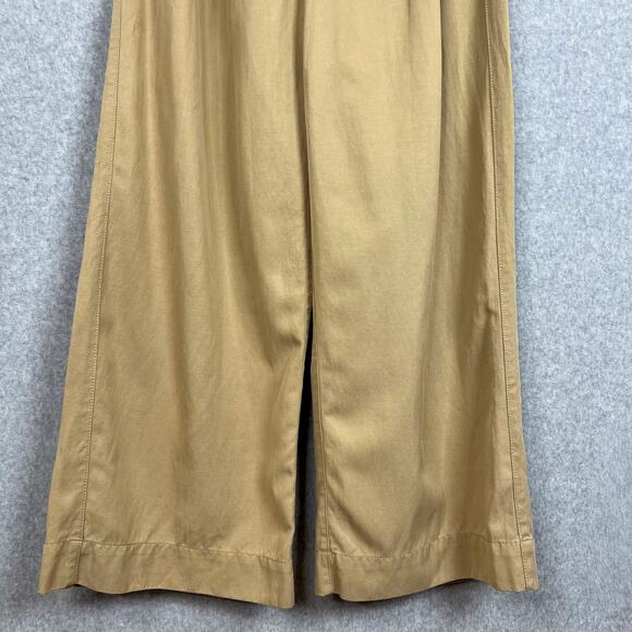 Madewell Seed Khaki Harlow Linen Blend Wide Leg Pants Size 8 - Picture 8 of 14
